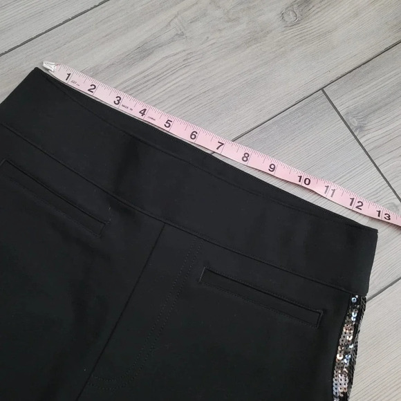 Spanx Women's Ponte Pant Size S Black Solid Sequin Trim Rayon Pockets Pull On - Picture 9 of 10